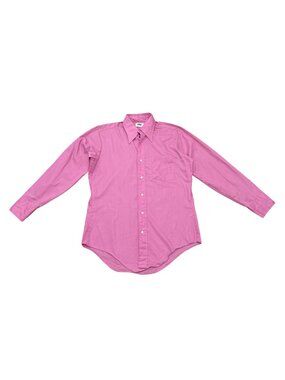 Vintage 1980s Pink Button Front Dress Shirt Long Sleeve